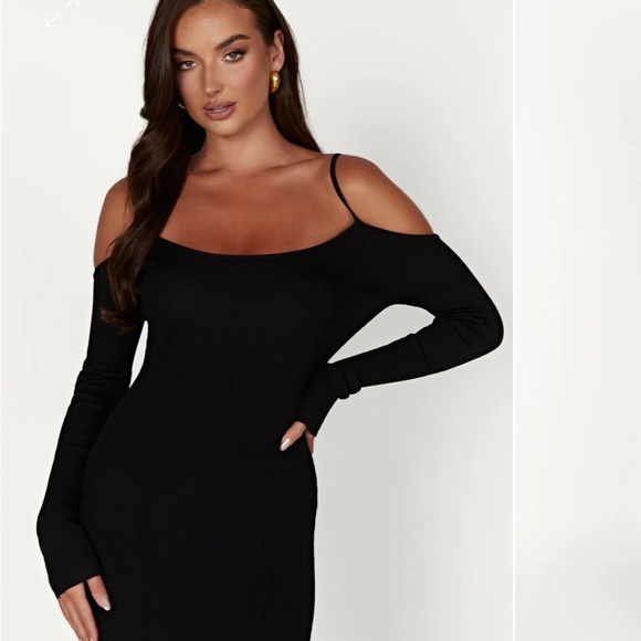 NWT Shea Off Shoulder Knit Midi Dress - Black - Picture 2 of 7